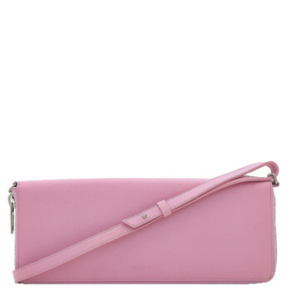 Túi xách cầm tay da hồng Balenciaga Rose Leather Leash Clutch