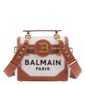 Túi xách canvas và da Balmain B Buzz 23 màu be chính hãng