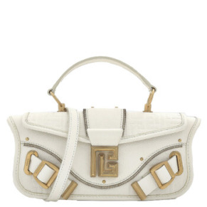 Túi Clutch Da Grain Trắng Balmain Chính Hãng