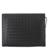Cặp tài liệu da đen Bottega Veneta Intrecciato trung bình