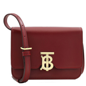 Túi xách Burberry Mini TB da đỏ sẫm hình chéo