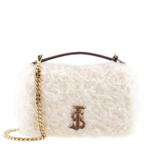 Túi Đeo Chéo Burberry Mohair Blend Nhỏ Có Đính Logo Lola