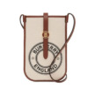 Túi đeo chéo điện thoại canvas và da Burberry Natural / Tan có logo Anne