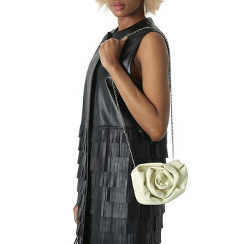 Burberry Rose Chain Leather Clutch Bag