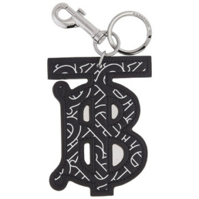 Móc chìa khóa da họa tiết monogram TB Burberry chính hãng