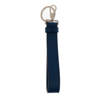Burberry Tb Monogram Plaque Keyring In Navy