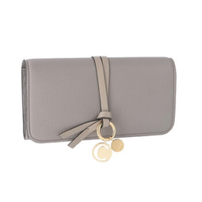 Ví da dài nữ chữ cái Chloe màu xám