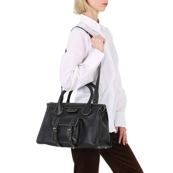 Chloe Ladies Black Medium Edith Top Handle Bag