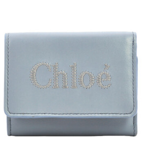 Ví da nữ Chloe Storm xanh trifold chính hãng