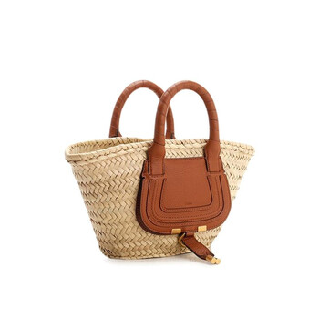 Chloe Raffia Small Marcie Basket Bag