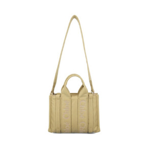 Chloe Woody Logo Embroidered Small Tote Bag
