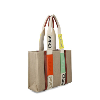 Chloe Chole Woody Logo Tape Tote Bag