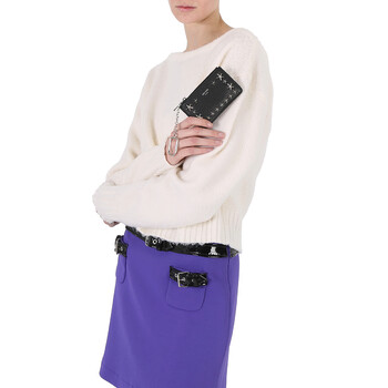 Jimmy Choo Ladies Nancy Black Leather Card Holder