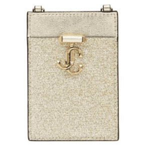 Thẻ đeo dây xích Jimmy Choo Glitter Bạc Bạch Kim/Hơi Vàng