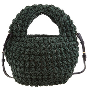 Túi xách tay có đan khaki Jw Anderson Popcorn Basket