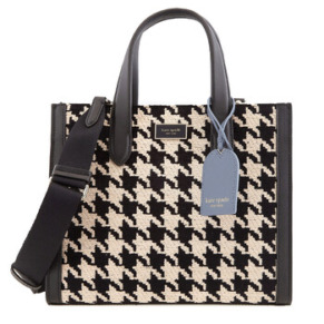 Túi xách Kate Spade Manhattan Houndstooth Chenille Đen Đa Năng Nhỏ