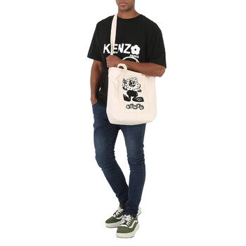 Kenzo Graphic Tote Bag in Ecru