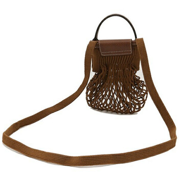 Longchamp Filet Mesh Le Pliage XS Bag In Tobacco