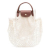 Túi xách vai mesh Longchamp Le Pliage L màu kem