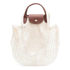 Túi xách vai mesh Longchamp Le Pliage L màu kem