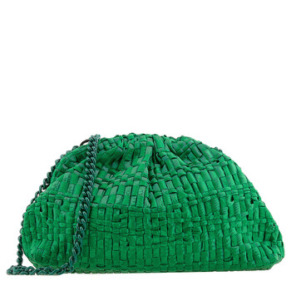 Túi cầm tay vải dệt Emerald có ruy băng nữ Maria La Rosa