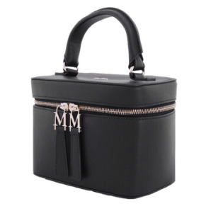 Max Mara Ladies Black Leather Vanity Top-Handle Bag
