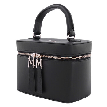 Max Mara Ladies Black Leather Vanity Top-Handle Bag