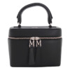 Túi xách da đen nữ Max Mara kiểu vanity cầm tay