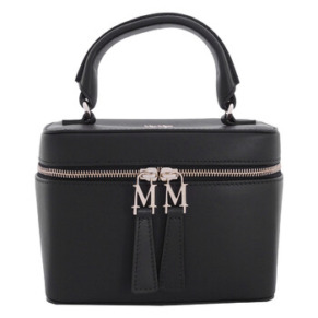 Túi xách da đen nữ Max Mara kiểu vanity cầm tay