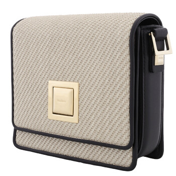 Max Mara Straw MM Shoulder Bag In Sand