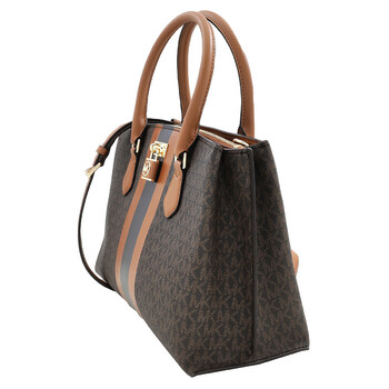 Michael Kors Logo Print Canvas Ruby Medium Satchel