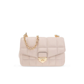 Túi đeo vai da viền chần nhỏ màu hồng mềm Michael Kors Soho