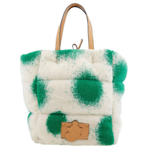 Túi Tote Fleece Trắng In Họa Tiết Moncler X JW Anderson Chính Hãng