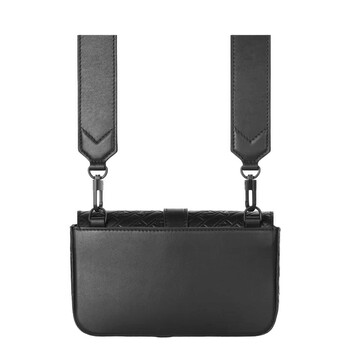 Montblanc Black Leather M Print Ultrablack Crossover Clutch