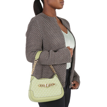Michael Kors Open Box - Michael Kors Signature Logo-print Small Hally Shoulder Bag - Light Sage