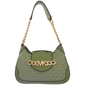 Túi xách vai nhỏ Michael Kors Hally in họa tiết logo chính hãng màu xanh nhạt