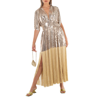 Paco Rabanne Ladies 1969 Disc Detailed Micro Handbag in Light Gold/Pearl