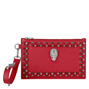 Túi xách cầm tay giả da đính pha lê Philipp Plein