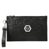 Túi Clutch Crystal Philipp Plein Hình Lục Giác Màu Đen