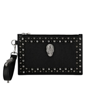 Túi xách clutch giả da đính pha lê Philipp Plein
