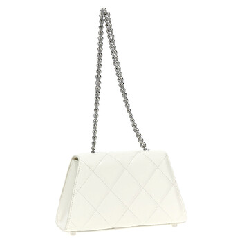 Self Portrait Cream Mini Bow Quilted Leather Shoulder Bag