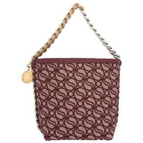 Túi Bucket Nữ Monogram S Wave Màu Burgundy Chính Hãng Stella McCartney