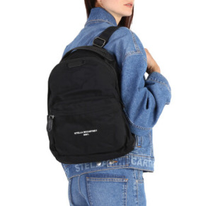 Stella Mccartney Falabella Logo Black Ladies Backpack