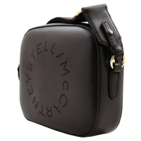 Stella Mccartney Ladies Chocolate Brown Logo Grainy Alter Mat Mini Camera Bag