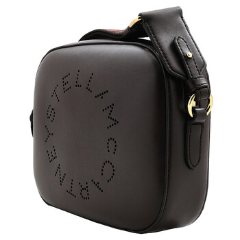 Stella Mccartney Ladies Chocolate Brown Logo Grainy Alter Mat Mini Camera Bag