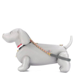 Túi xách mini Hector dây xích da pebble grain màu xám vừa Thom Browne