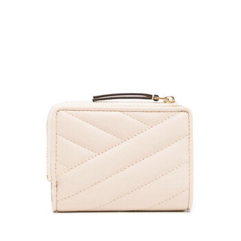 Tory Burch Bi-Fold Chevron Kira Wallet In New Cream