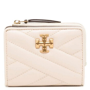 Ví Tory Burch Kira Chevron Gập Màu Kem Mới