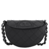 Túi xách mini crescent mềm Tory Burch da đen Fleming chính hãng