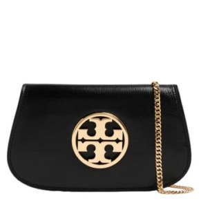 Túi Clutch Da Đen Tory Burch Reva Có Dây Xích